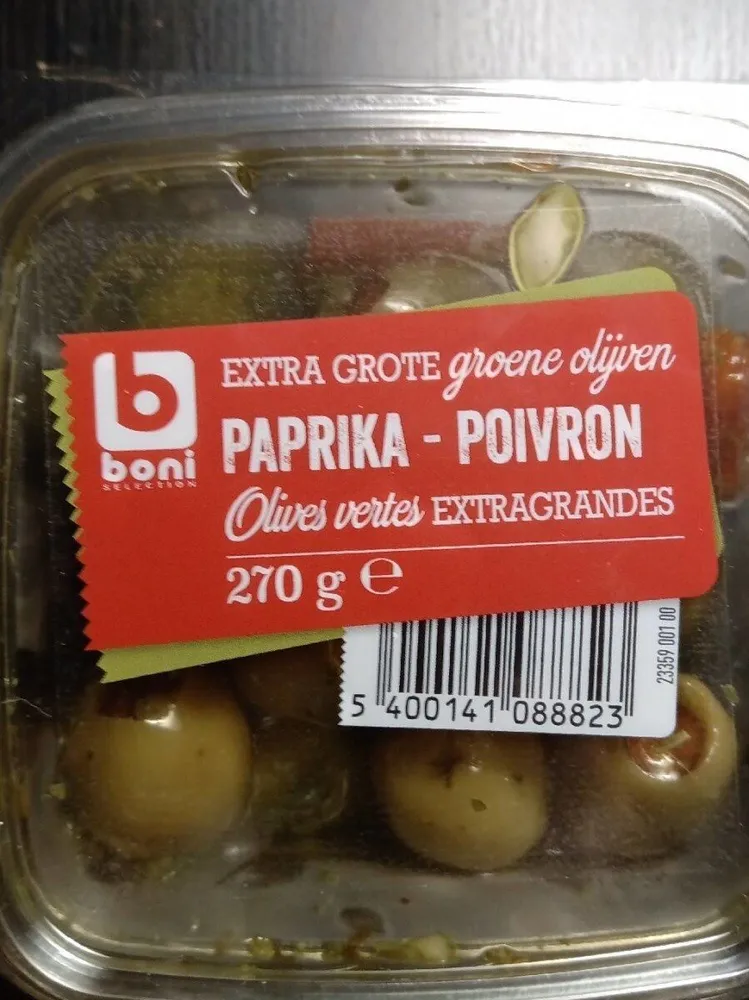 Olives extragrandes paprika poivrons