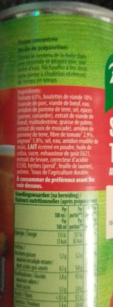 Soupe de tomates avec boulette