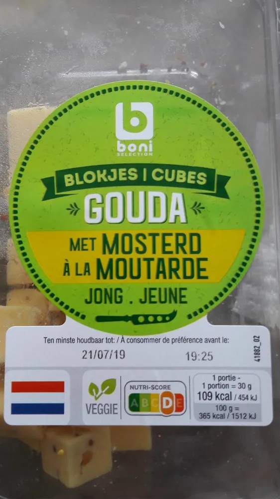 Gouda jeune à la moutarde