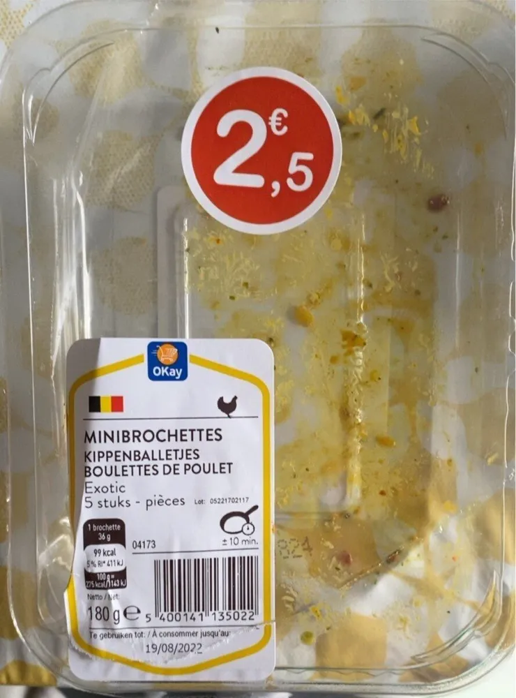 Minibrochettes Boulettes de Poulet Exotic