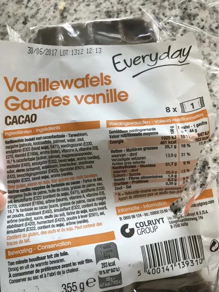 Gaufres vanille cacao