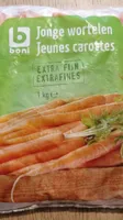Jeunes carottes surgelées