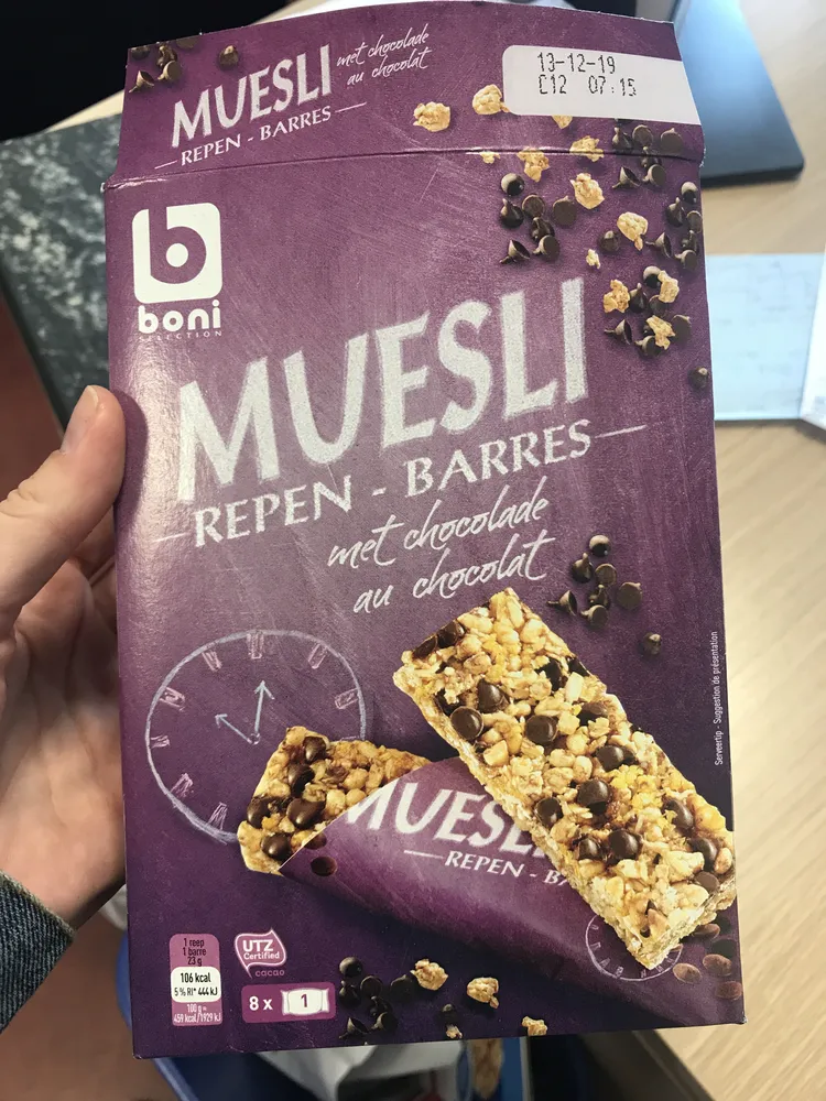 Muesli repen met chocolade