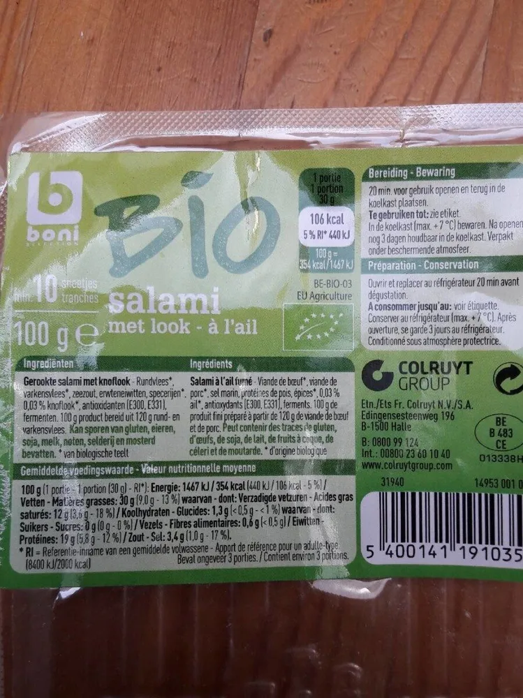 Salami à l'ail Bio