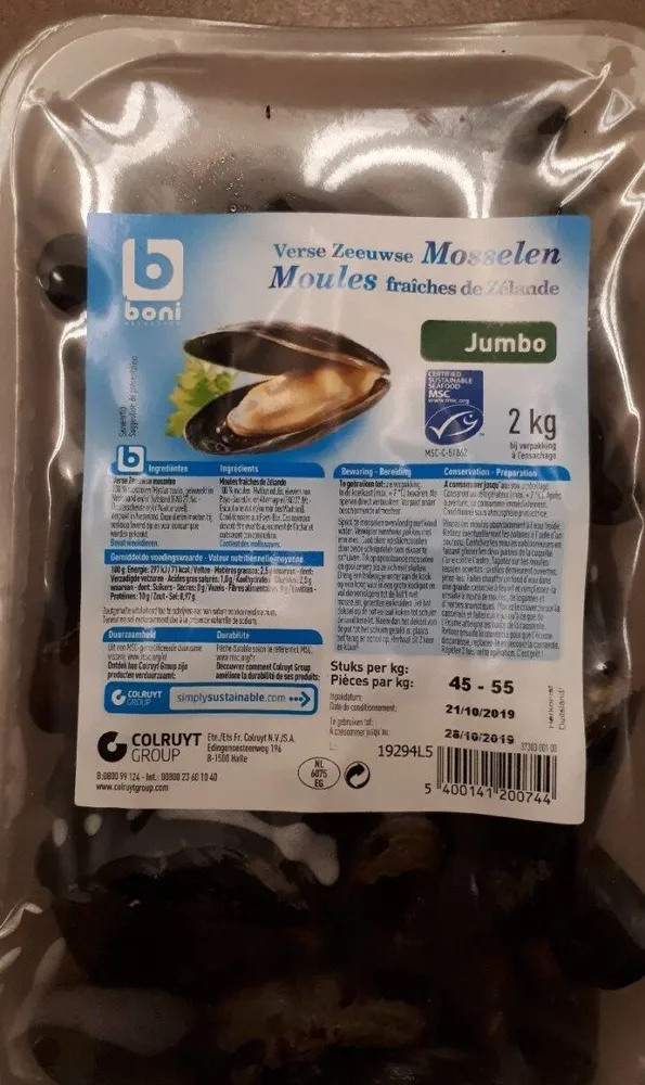 Moules fraîches de Zélande