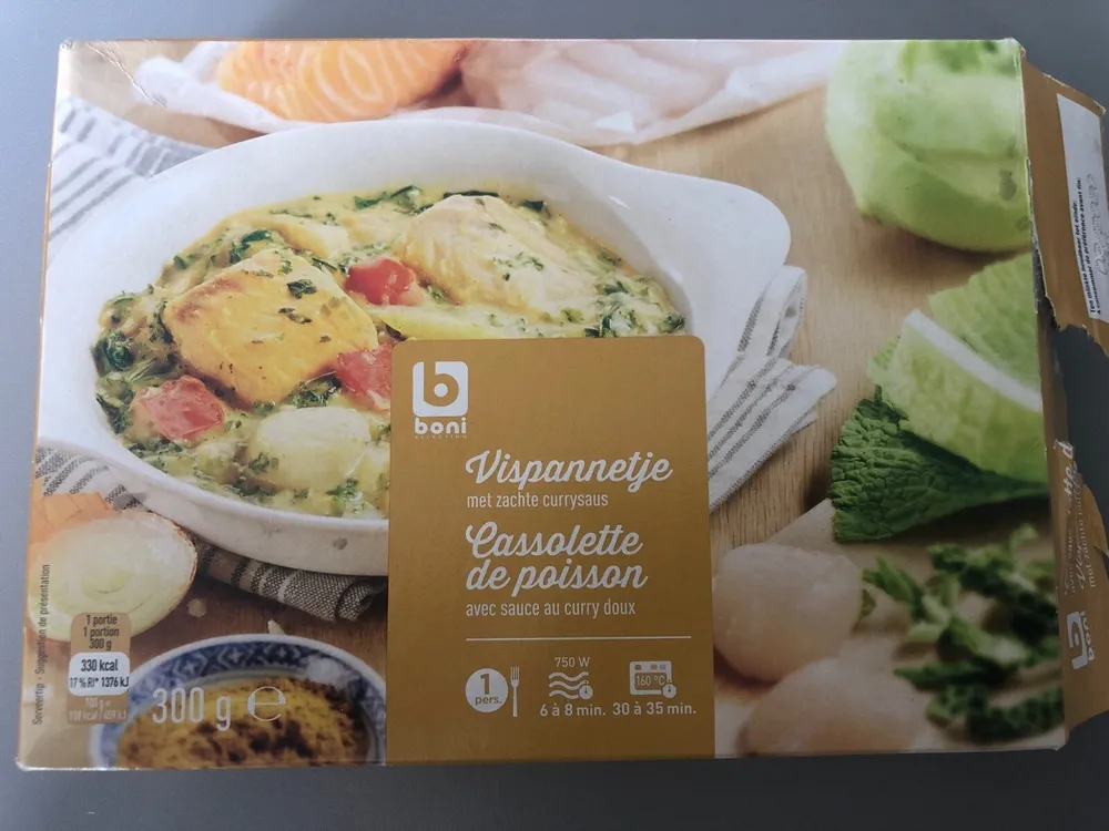 Cassolette de poisson (Avec sauce au curry doux)