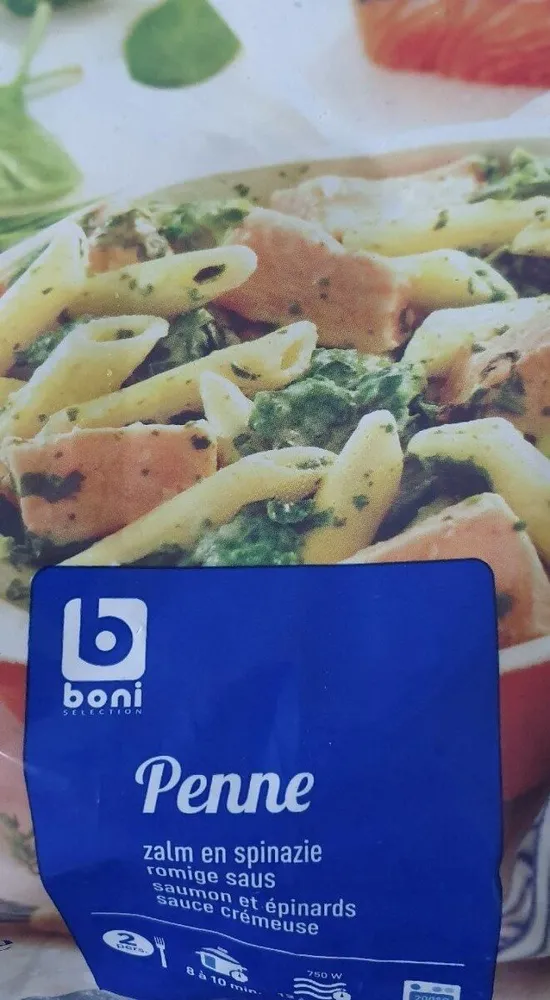 Penne saumon et épinards sauce crémeuse
