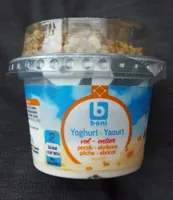 Yaourt pêche muesli