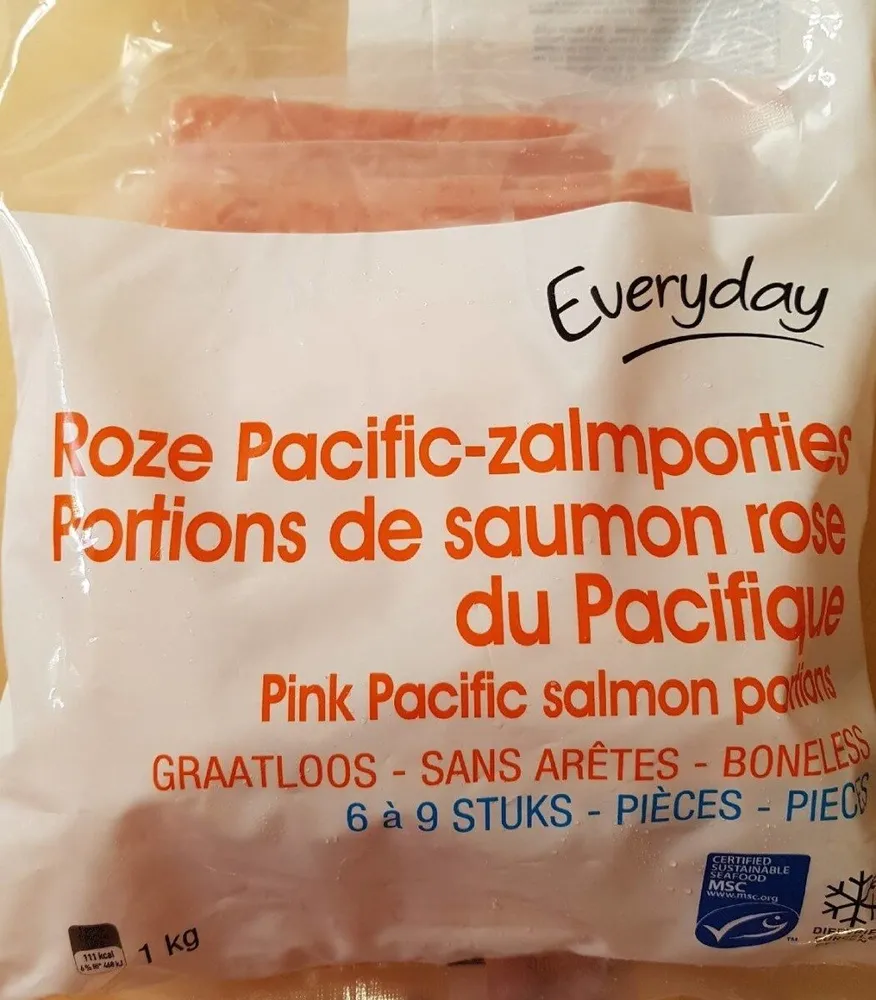 Portions de saumon rose du pacifique