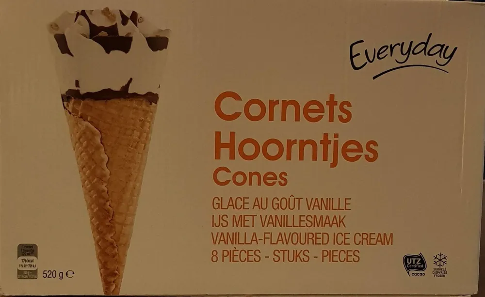 Cornets glace goût vanille