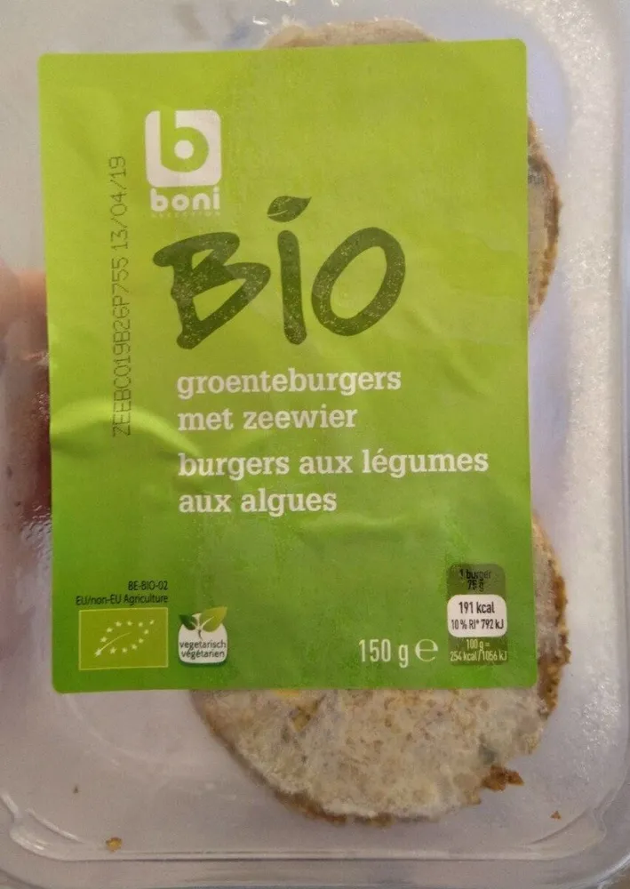 Burgers aux légumes aux algues