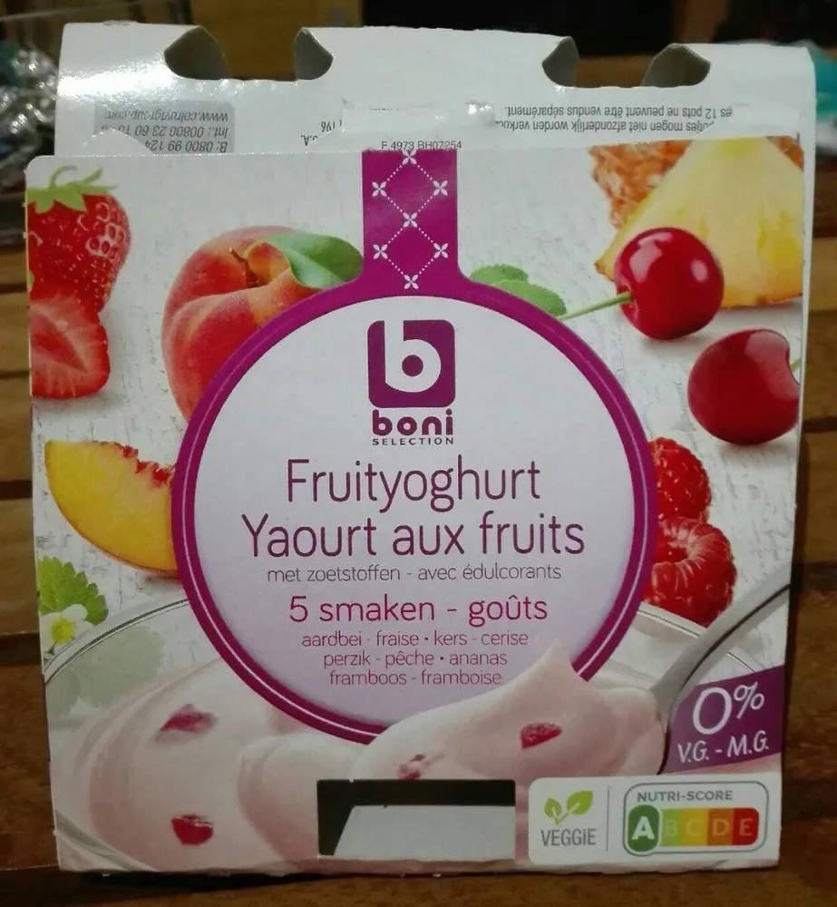 Yahourt aux fruits avec édulcorants