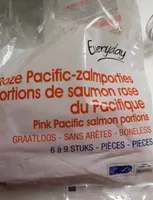 Portions de saumon rose du Pacifique