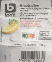 Brochettes de scampis sauvages d'Argentine marinés