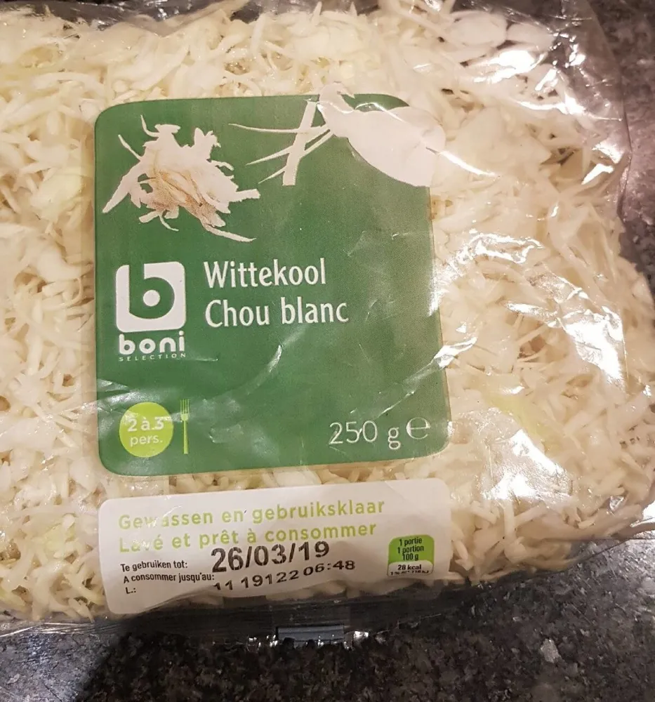 Chou blanc râpé