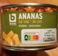 Ananas au jus - morceaux