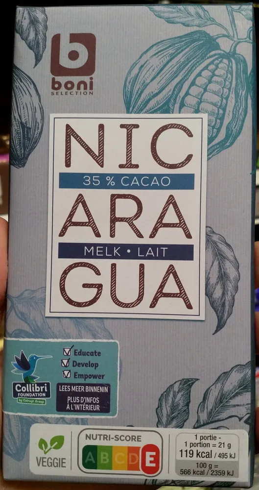 Nicaragua 35% cacao melk-lait