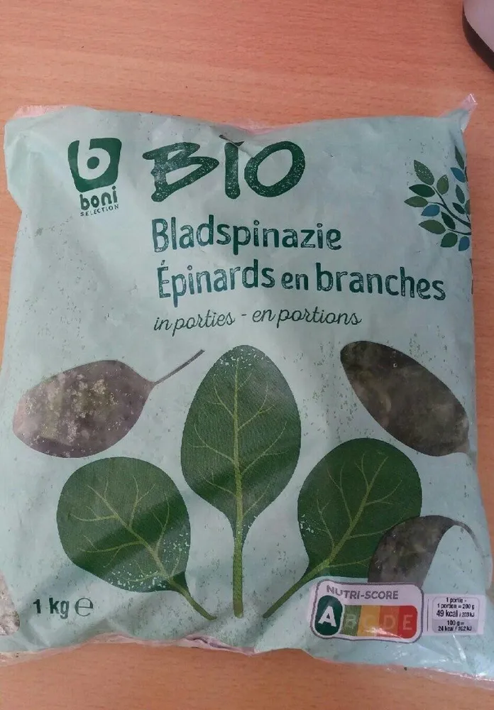 Épinards en branches, surgelés