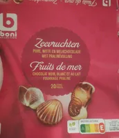Fruits de mer en chocolat noir, blanc et au lait