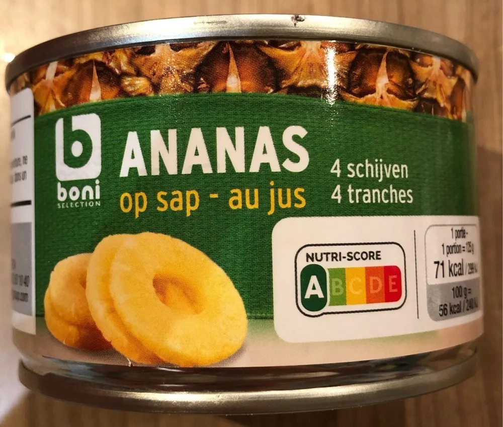 Tranches d'ananas au jus