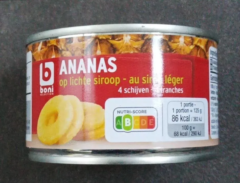 Tranches d'ananas au sirop léger
