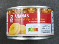 Tranches d'ananas au sirop léger