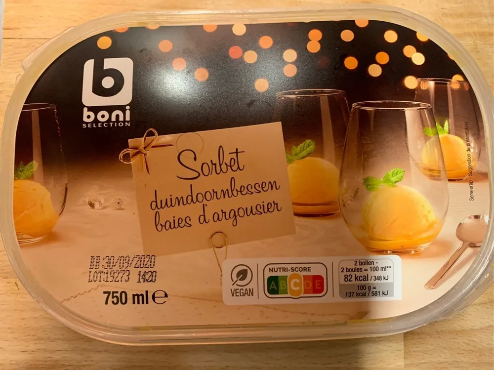 Sorbet baies d argousier
