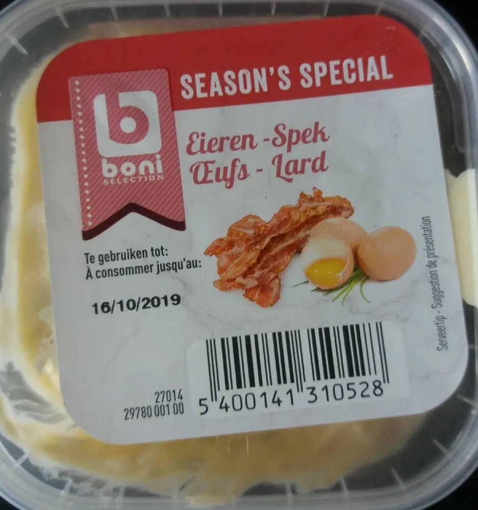 Salade d'oeufs et lard