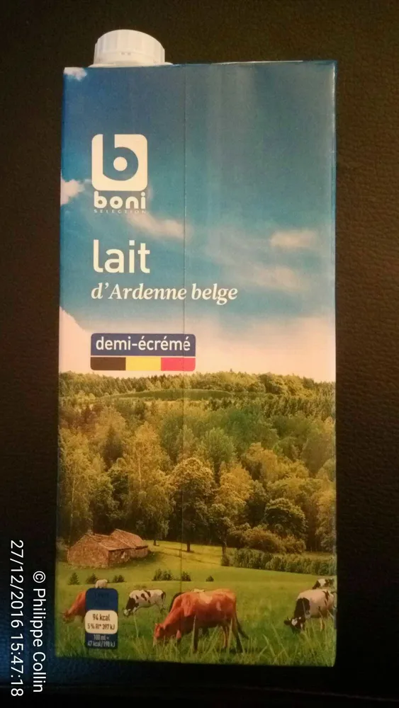 Lait d'Ardenne belge demi-écrémé