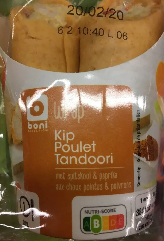 Wrap poulet tandoori