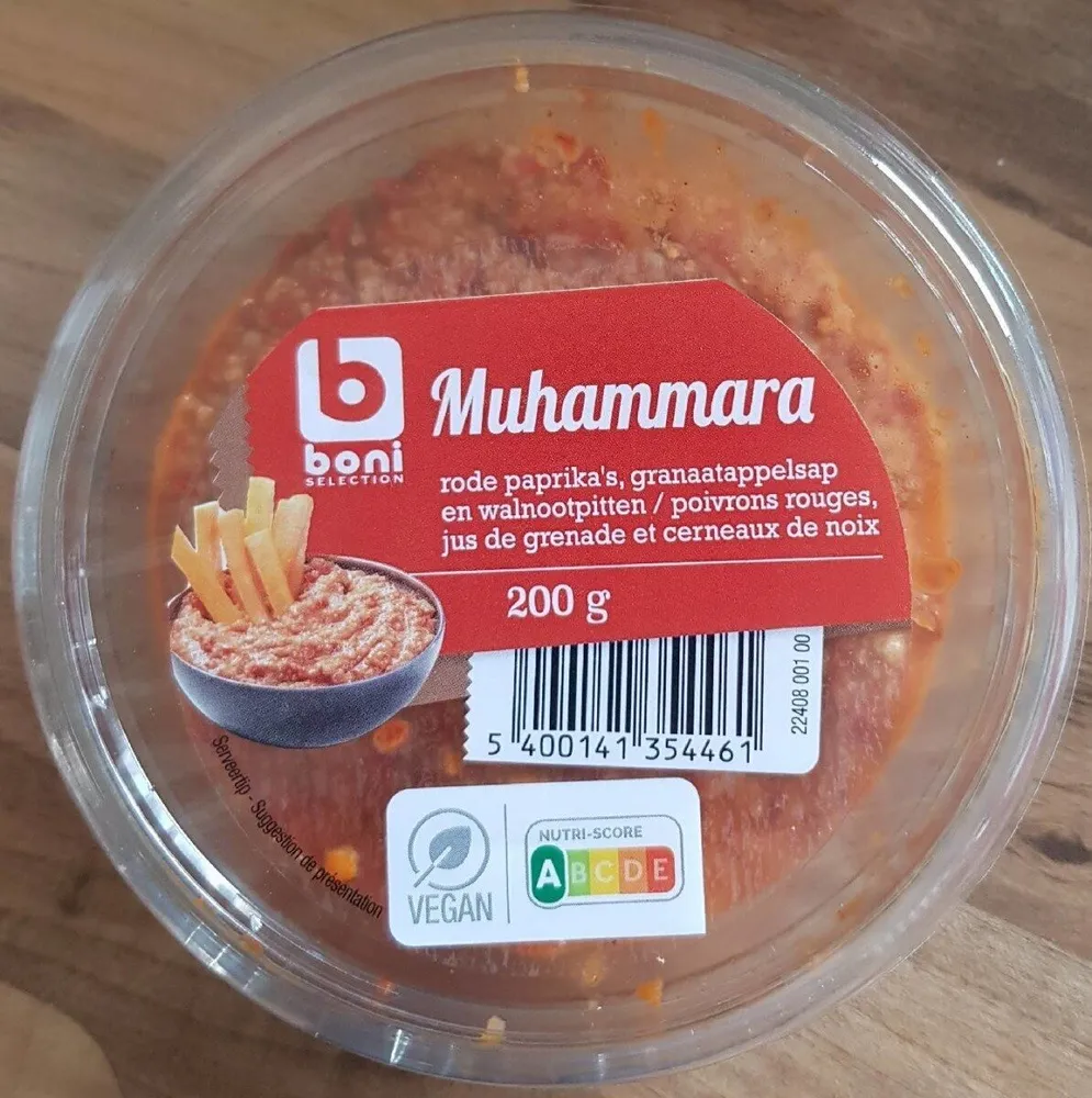 Muhammara poivron rouges, jus de grande et cerneaux de noix