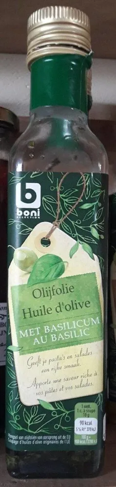 Huile d'olive au basilic