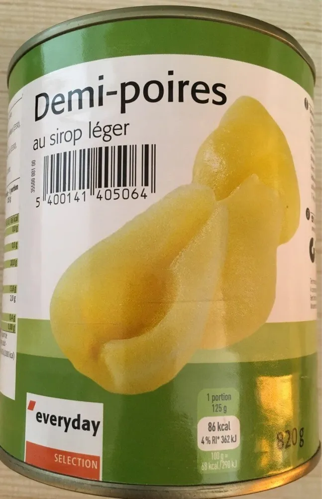 Demi-poires au sirop léger