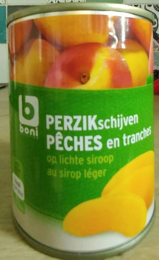 Pêches en tranches au sirop