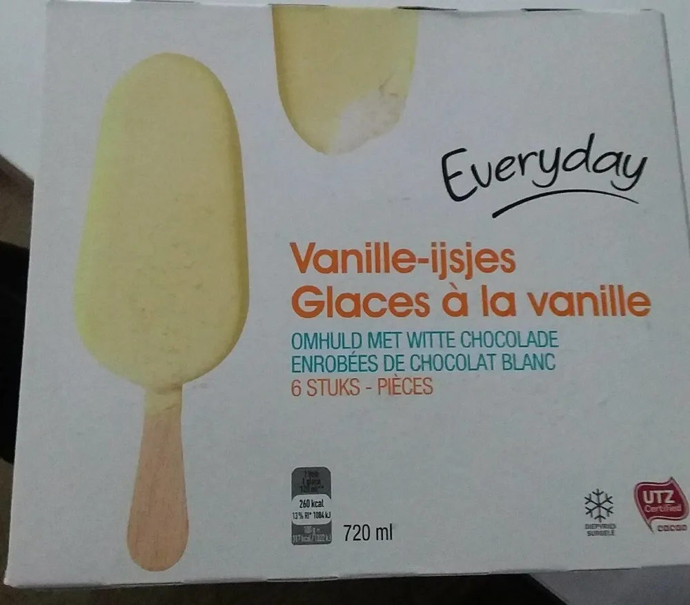 Glaces à la vanille chocolat blanc