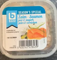 Season’s special Saumon poire & cornichons