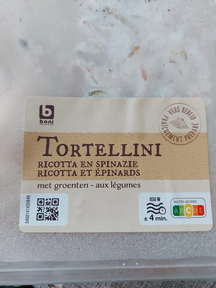 Tortelinni Ricotta En Spinazie