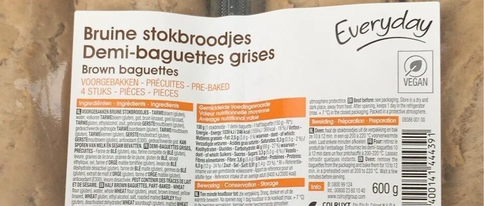 Demi-baguette grises