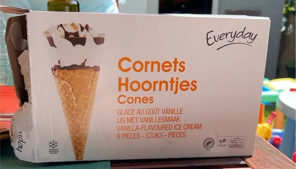 Cornets glace au gout vanille