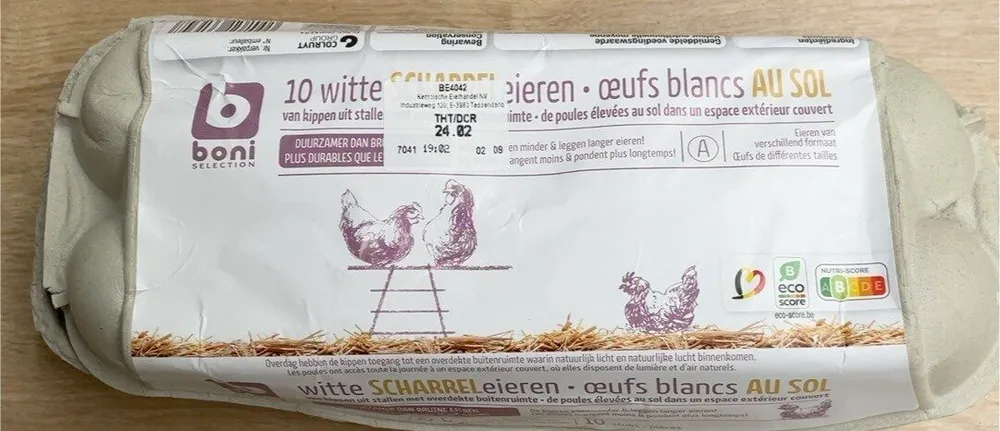 Witte scharreleieren