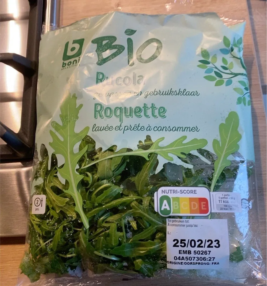 Roquette bio lavée et prête à consommer