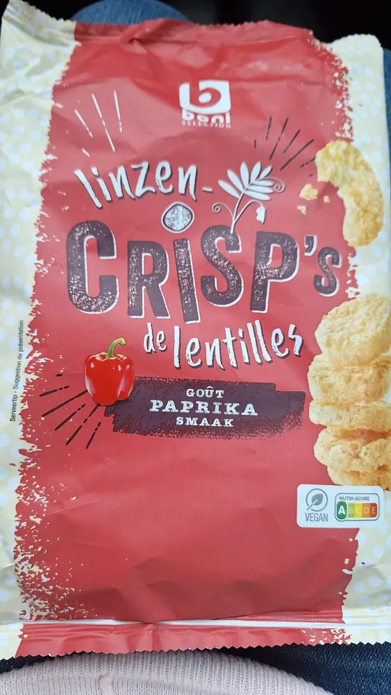 Crisp's de lentilles goût paprika