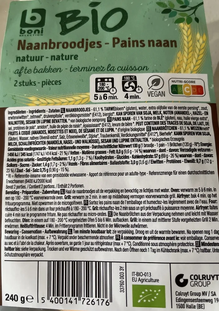 Naanbroodjes - Bio