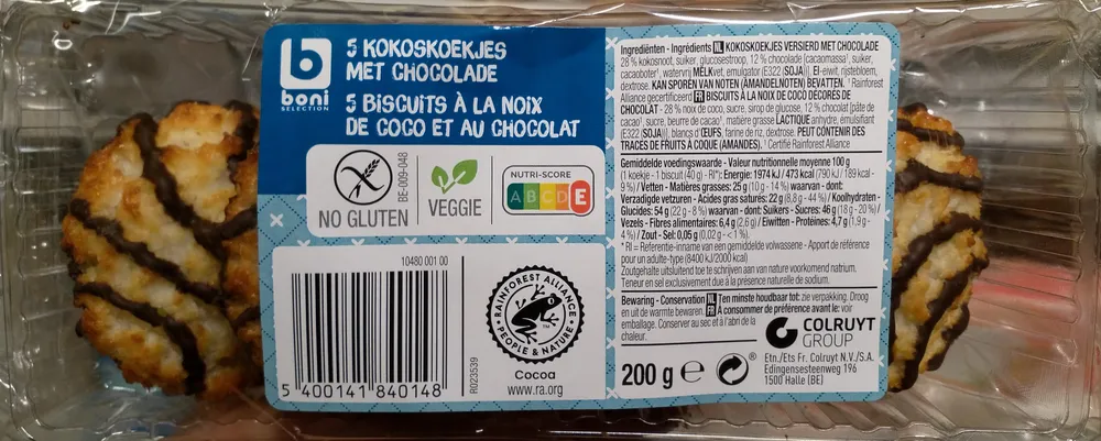 Kokoskoekjes met chocolade
