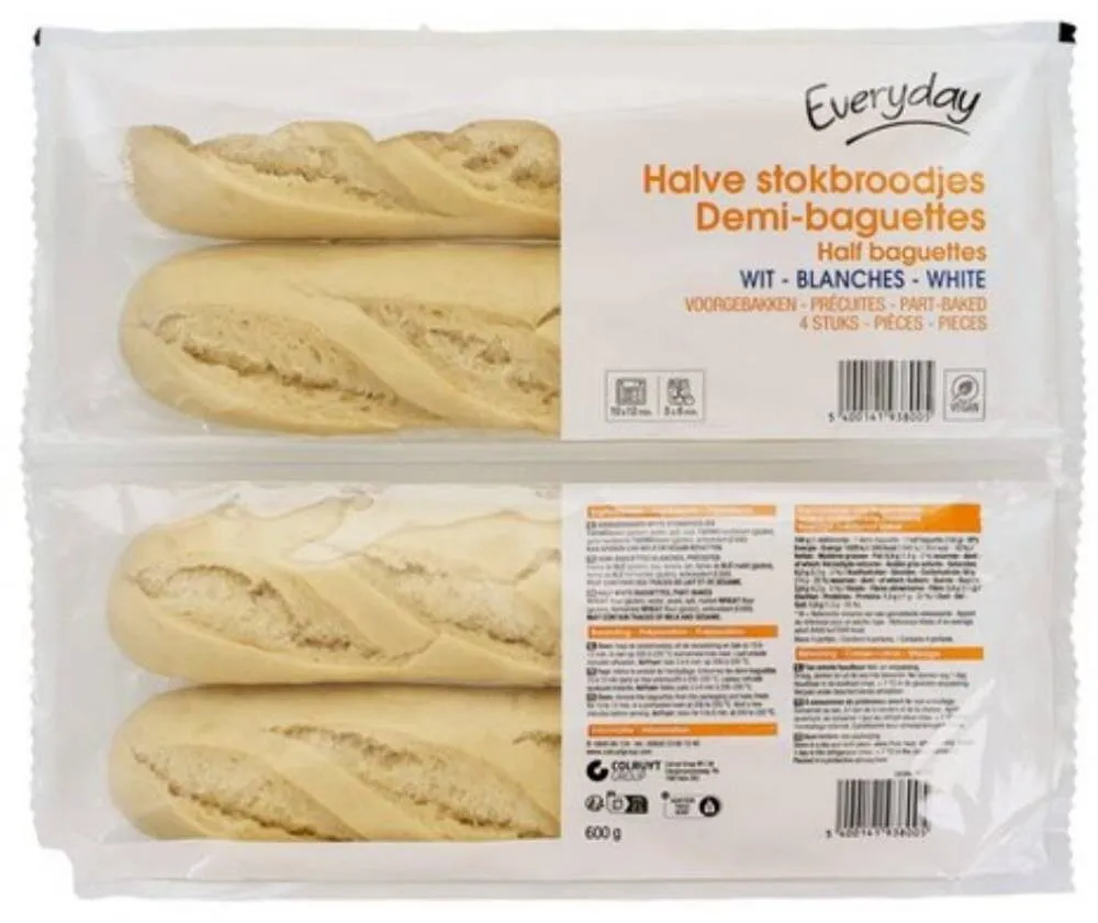 Demi-baguettes blanches précuites
