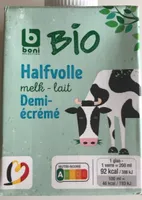 Lait demi ecrémé bio