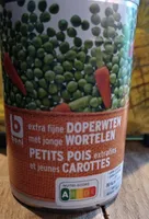 Petits pois et jeunes carottes