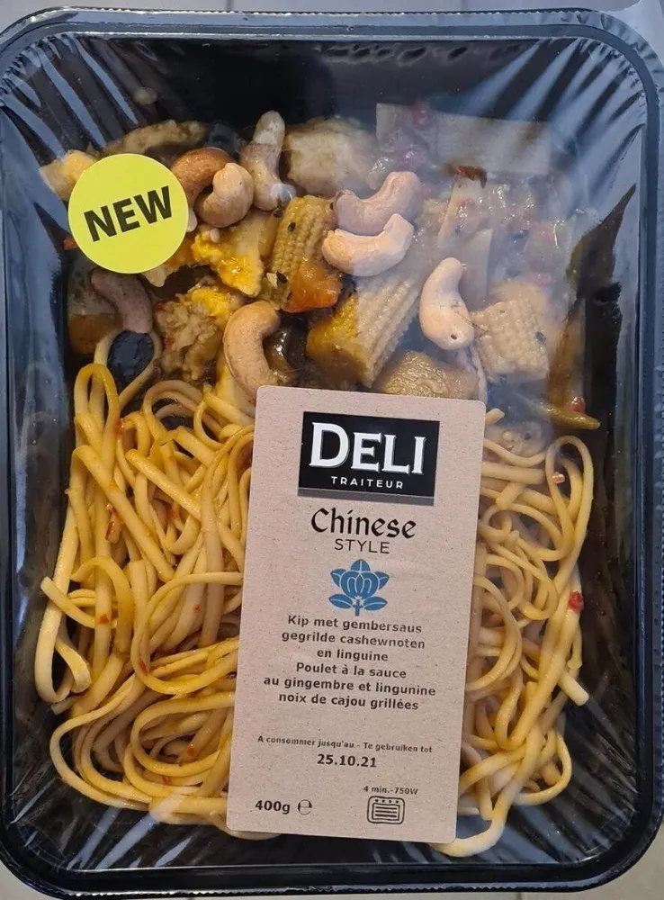Poulet à la source au gingembre et linguine