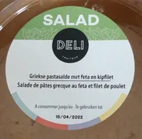 Salade pâtes grecques à la feta et filet de poulet
