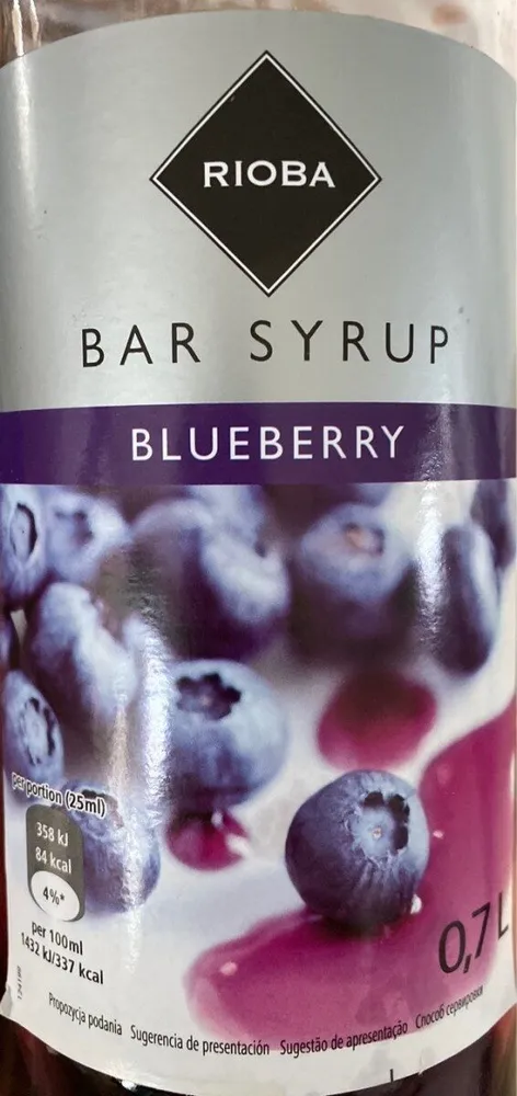 Bar syrup blueberry